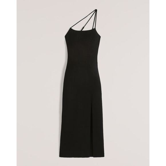 Abercrombie and Fitch Asymmetrical One-Shoulder Midi Sweater Dress Size Small - Picture 1 of 4